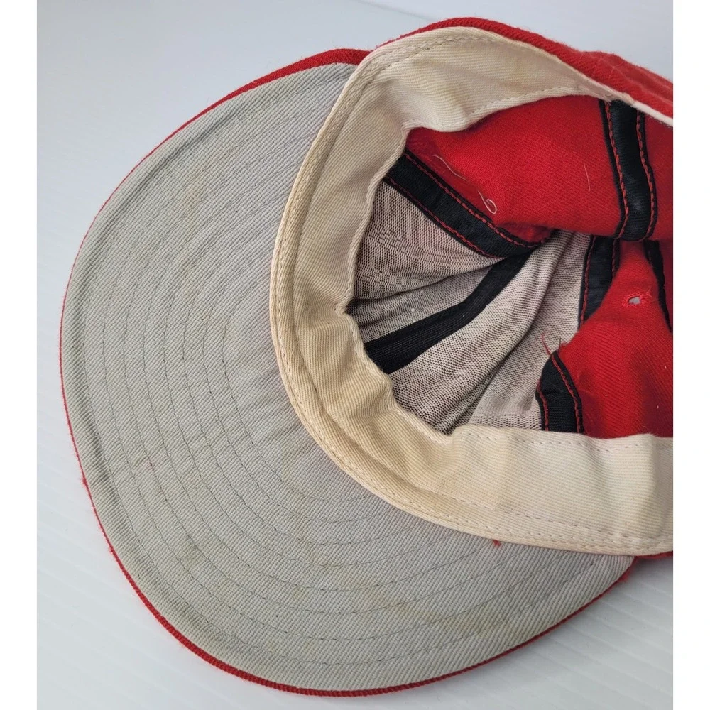 New Era Philadelphia Phillies Hat Mens 7 1/4 Red MLB Diamond Collection Wool VTG